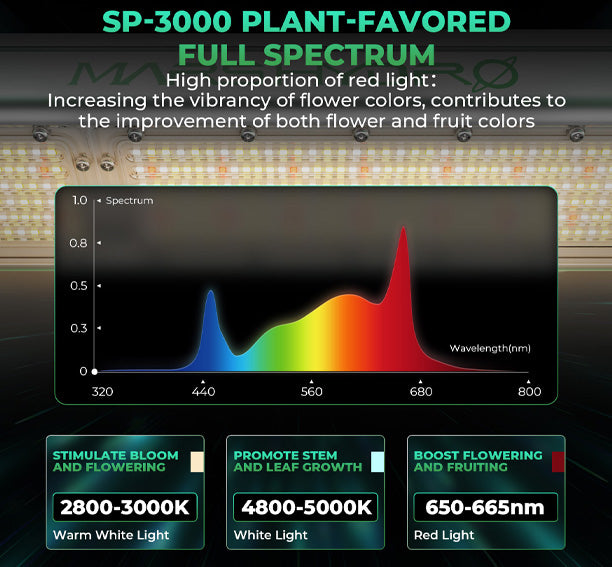 Mars Hydro SP 3000 groeilamp full spectrum specificaties